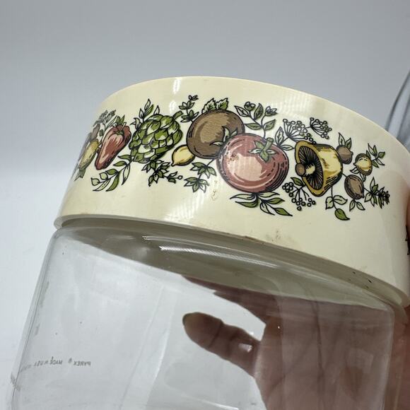 4 Vintage Pyrex Glass Canisters Set See 'n Store Jars Mushroom Veggies USA - Picture 12 of 12